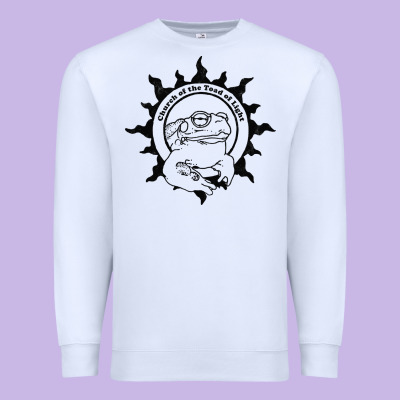 Authentic Church Of The Toad Of Light Psychedlic Frog Licking (distres Premium Sweatshirt Designed By Designpulse