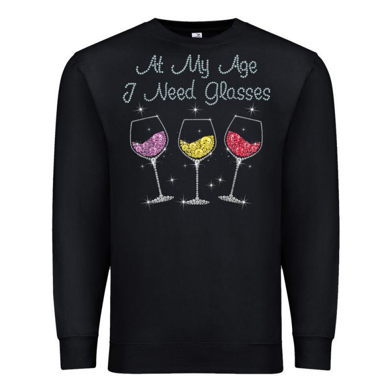 At My Age I Need Glasses Premium Sweatshirt by DesignPulse | Teevron