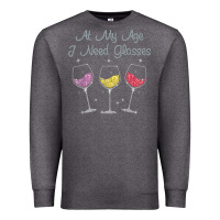 Charcoal Heather At My Age I need Glasses Premium Sweatshirt - DesignPulse