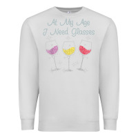 Dove Grey At My Age I need Glasses Premium Sweatshirt - DesignPulse