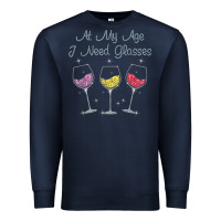 Navy At My Age I need Glasses Premium Sweatshirt - DesignPulse