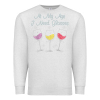 Oatmeal Heather At My Age I need Glasses Premium Sweatshirt - DesignPulse