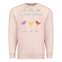 Pale Pink At My Age I need Glasses Premium Sweatshirt - DesignPulse