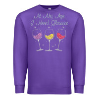 Purple At My Age I need Glasses Premium Sweatshirt - DesignPulse