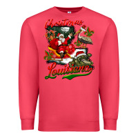 Cardinal louisiana christmas with  afro santa Premium Sweatshirt - BarkalooDesign