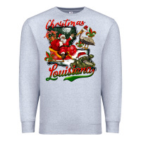 Heather Grey louisiana christmas with  afro santa Premium Sweatshirt - BarkalooDesign