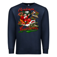 Navy louisiana christmas with  afro santa Premium Sweatshirt - BarkalooDesign