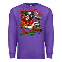 Purple louisiana christmas with  afro santa Premium Sweatshirt - BarkalooDesign