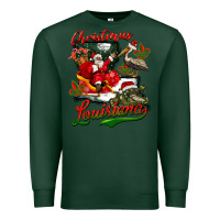 Sports Green louisiana christmas with  afro santa Premium Sweatshirt - BarkalooDesign