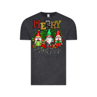 Vintage Black merry christmas gnomes Vintage Tee - CowGirlArtShop