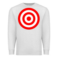 Oatmeal Heather bullseye target red & white rings target Premium Sweatshirt - DesignPulse