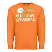 Carrot peace , love & bluegrass   banjo nature vines illu Premium Sweatshirt - DesignPulse