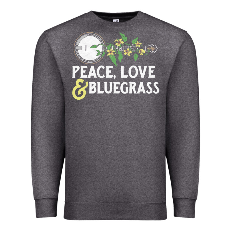 Peace , Love & Bluegrass   Banjo Nature Vines Illu Premium Sweatshirt by DesignPulse | Teevron