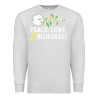 Dove Grey peace , love & bluegrass   banjo nature vines illu Premium Sweatshirt - DesignPulse