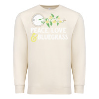 Sandshell peace , love & bluegrass   banjo nature vines illu Premium Sweatshirt - DesignPulse