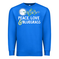 True Royal peace , love & bluegrass   banjo nature vines illu Premium Sweatshirt - DesignPulse