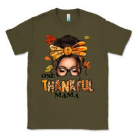 Army Green one thankful mama afro messy bun Classic Tee - texasbilliewilder