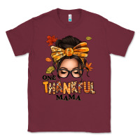 Burgundy one thankful mama afro messy bun Classic Tee - texasbilliewilder