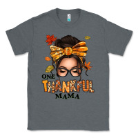 Charcoal Heather one thankful mama afro messy bun Classic Tee - texasbilliewilder