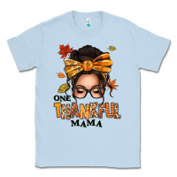 Dusty Blue one thankful mama afro messy bun Classic Tee - texasbilliewilder