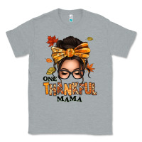 Heather Grey one thankful mama afro messy bun Classic Tee - texasbilliewilder