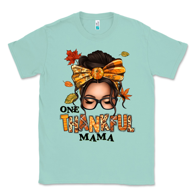 One Thankful Mama Afro Messy Bun Classic Tee by texasbilliewilder | Teevron