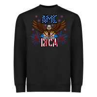 Black America eagle Heavyweight Sweatshirt - CowhideDigitalArt