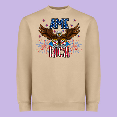 America Eagle Heavyweight Sweatshirt Designed By Cowhidedigitalart