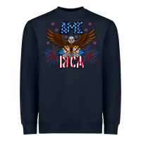 Navy America eagle Heavyweight Sweatshirt - CowhideDigitalArt