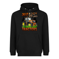 Black just a boy who loves tractors Heavyweight Hoodie - BarkalooDesign
