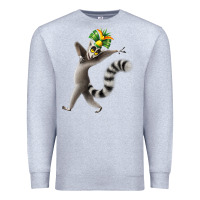 Heather Grey All Hail King Julien Premium Sweatshirt - DesignPulse