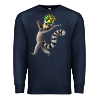 Navy All Hail King Julien Premium Sweatshirt - DesignPulse