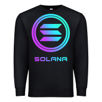 Black solana crypto sol coin blockchain decentralized application long sleev Premium Sweatshirt - DesignPulse