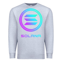 Heather Grey solana crypto sol coin blockchain decentralized application long sleev Premium Sweatshirt - DesignPulse