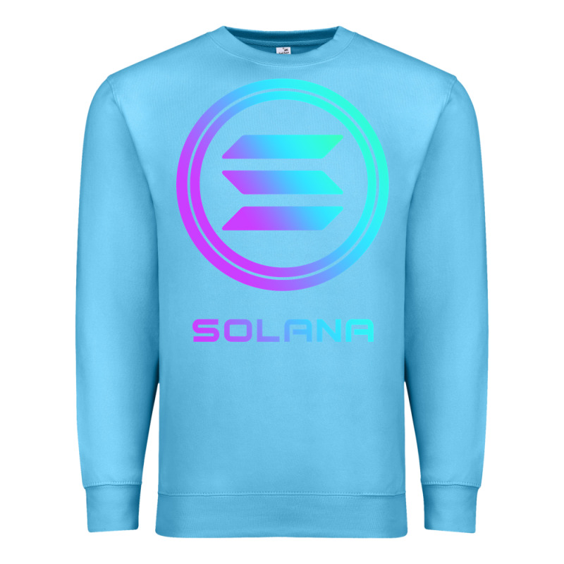 Solana Crypto Sol Coin Blockchain Decentralized Application Long Sleev Premium Sweatshirt by DesignPulse | Teevron