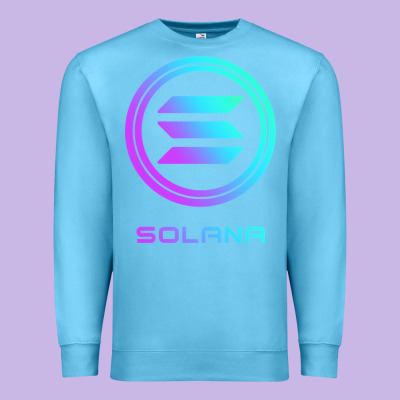 Solana Crypto Sol Coin Blockchain Decentralized Application Long Sleev Premium Sweatshirt Designed By Designpulse
