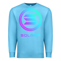Ocean Blue solana crypto sol coin blockchain decentralized application long sleev Premium Sweatshirt - DesignPulse