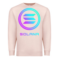 Pale Pink solana crypto sol coin blockchain decentralized application long sleev Premium Sweatshirt - DesignPulse