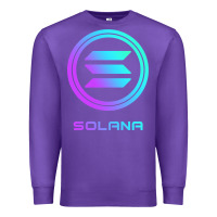 Purple solana crypto sol coin blockchain decentralized application long sleev Premium Sweatshirt - DesignPulse
