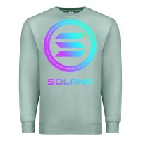 Seafoam solana crypto sol coin blockchain decentralized application long sleev Premium Sweatshirt - DesignPulse