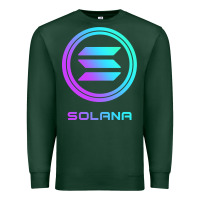 Sports Green solana crypto sol coin blockchain decentralized application long sleev Premium Sweatshirt - DesignPulse