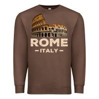 Chestnut Cool Vintage Roma Italia Colosseum Souvenirs, Rome Italy Pullover Hood Premium Sweatshirt - DesignPulse