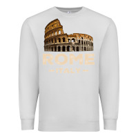 Dove Grey Cool Vintage Roma Italia Colosseum Souvenirs, Rome Italy Pullover Hood Premium Sweatshirt - DesignPulse