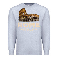 Heather Grey Cool Vintage Roma Italia Colosseum Souvenirs, Rome Italy Pullover Hood Premium Sweatshirt - DesignPulse