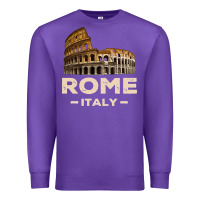 Purple Cool Vintage Roma Italia Colosseum Souvenirs, Rome Italy Pullover Hood Premium Sweatshirt - DesignPulse