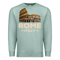 Seafoam Cool Vintage Roma Italia Colosseum Souvenirs, Rome Italy Pullover Hood Premium Sweatshirt - DesignPulse