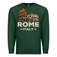 Sports Green Cool Vintage Roma Italia Colosseum Souvenirs, Rome Italy Pullover Hood Premium Sweatshirt - DesignPulse
