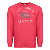 Cardinal Bar Harbor Maine USA American Flag Established ME Vintage Premium Sweatshirt - PixelWave