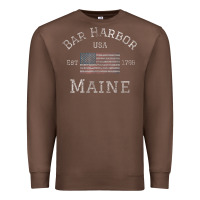 Chestnut Bar Harbor Maine USA American Flag Established ME Vintage Premium Sweatshirt - PixelWave