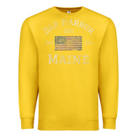 Lemon Bar Harbor Maine USA American Flag Established ME Vintage Premium Sweatshirt - PixelWave